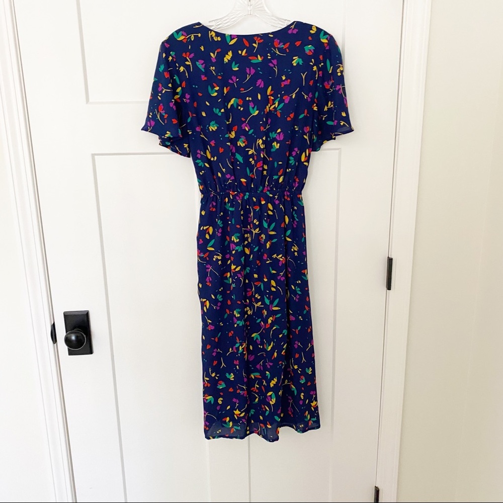 One clothing navy bright floral midi dress size small - Picture 4 of 4
